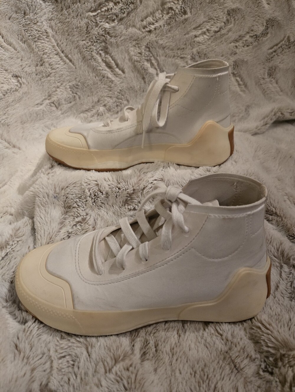 adidas Stella McCartney Treino Mid-Cut White Gum Sneakers [US Size 5] Streetwear